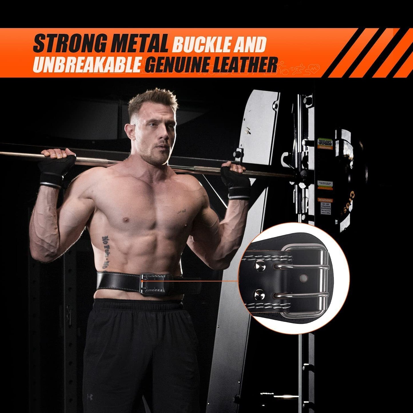 Genuine Leather Weight Lifting Belt for Men Gym Weight Belt Lumbar Back Suppo...