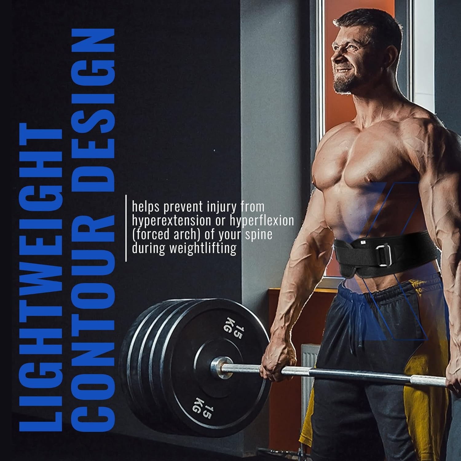 Weight Lifting Belt for Men and Women, 6 Inch, Bodybuilding & Fitness Back Support for Cross Training Workout, Squats, Lunges