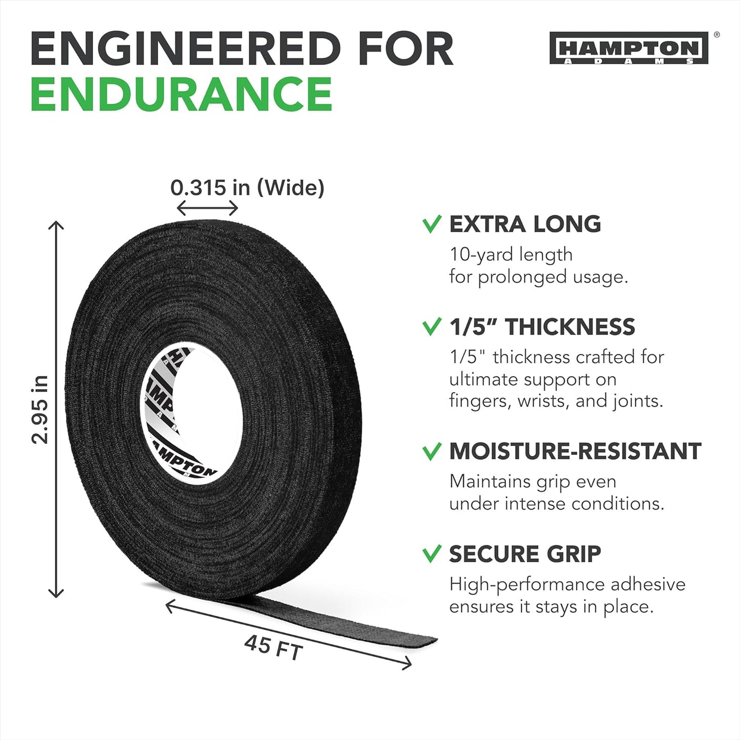 Hampton Adams | as Seen on Shark Tank | Pro Finger Tape (8-Pack) | for BJJ Bould