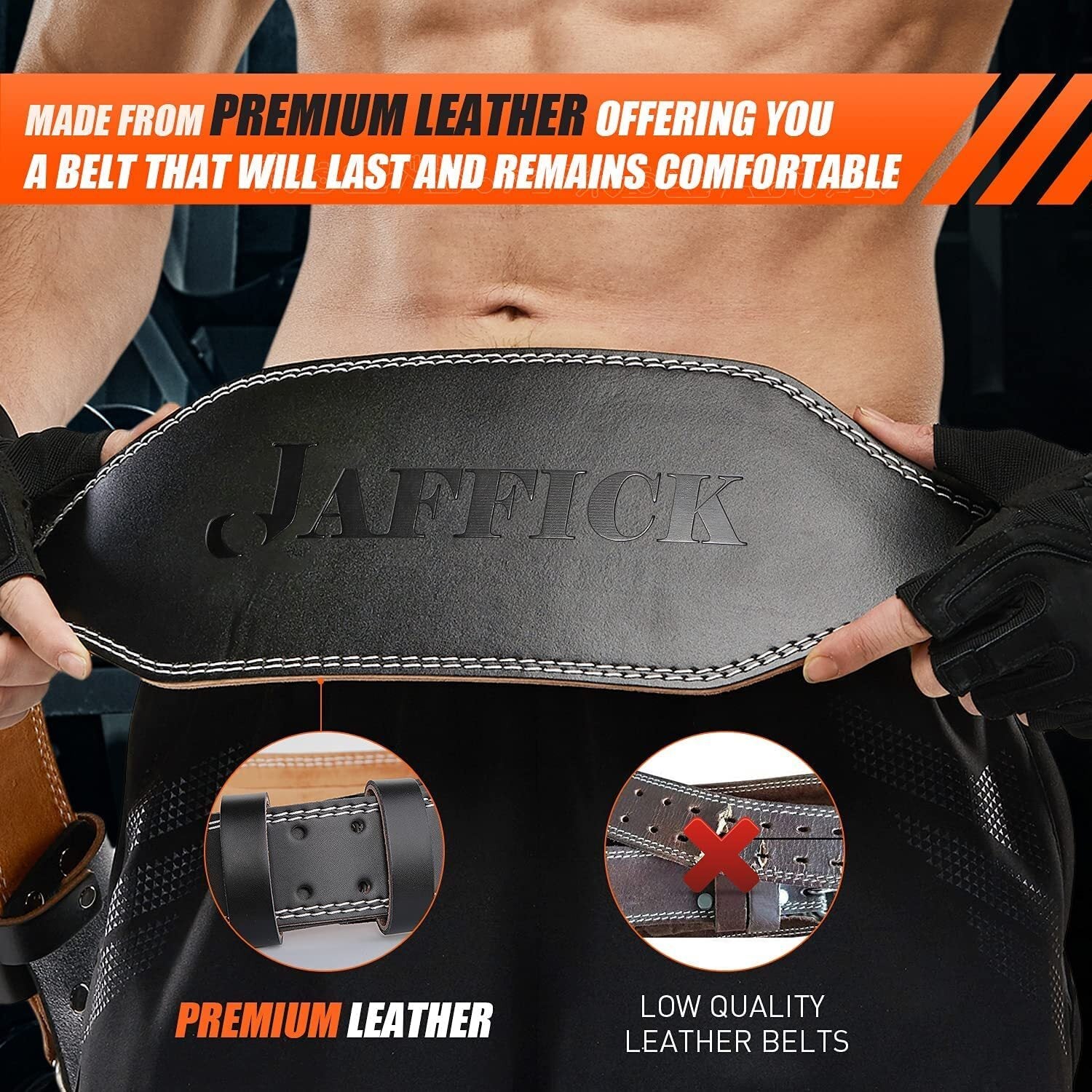 Genuine Leather Weight Lifting Belt for Men Gym Weight Belt Lumbar Back Suppo...