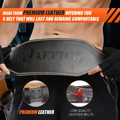 Genuine Leather Weight Lifting Belt for Men Gym Weight Belt Lumbar Back Suppo...