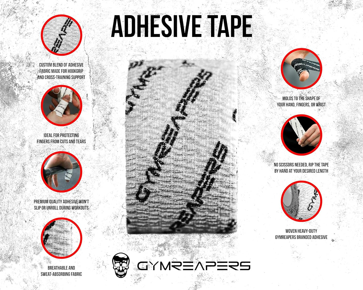 Weightlifting Adhesive Thumb Tape, Stretchy Athletic Tape Grip & Protection for Olympic Lifting, Cross Training, Powerlifting, Hookgrip