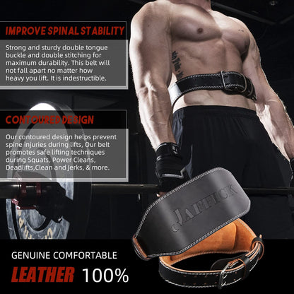 Genuine Leather Weight Lifting Belt for Men Gym Weight Belt Lumbar Back Suppo...